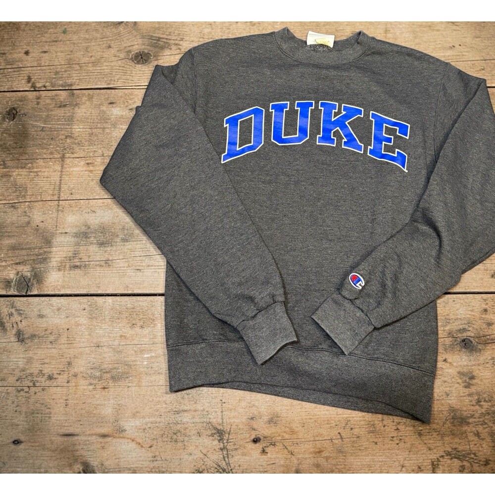 Vintage 90s/Y2K Era Champion Duke Blue Devils Gray Crewneck Sweatshirt Sz Small